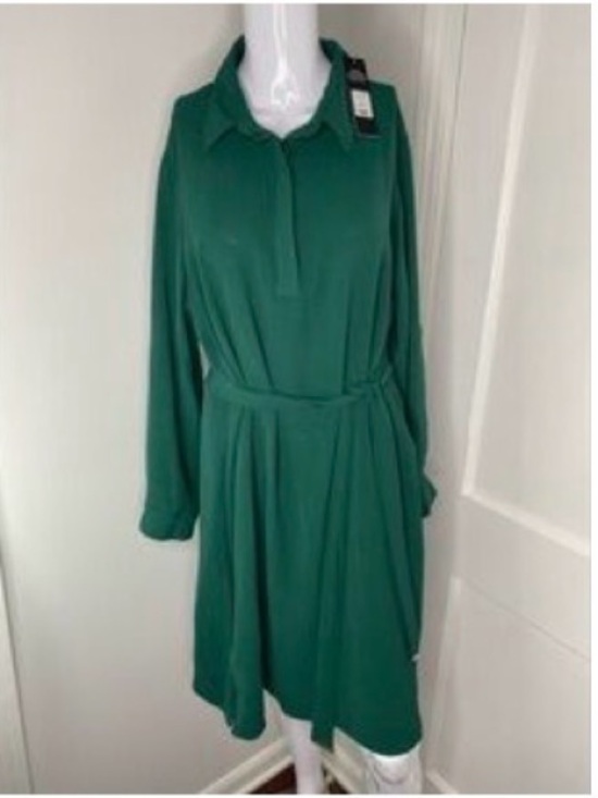 Fashion Nova Dresses & Skirts - Fashion Nova NWT Hunter Green Mini Shirt Dress with gold embellishments